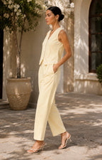 LISA Light Yellow Cream Ric-Rac Co-Ord Set