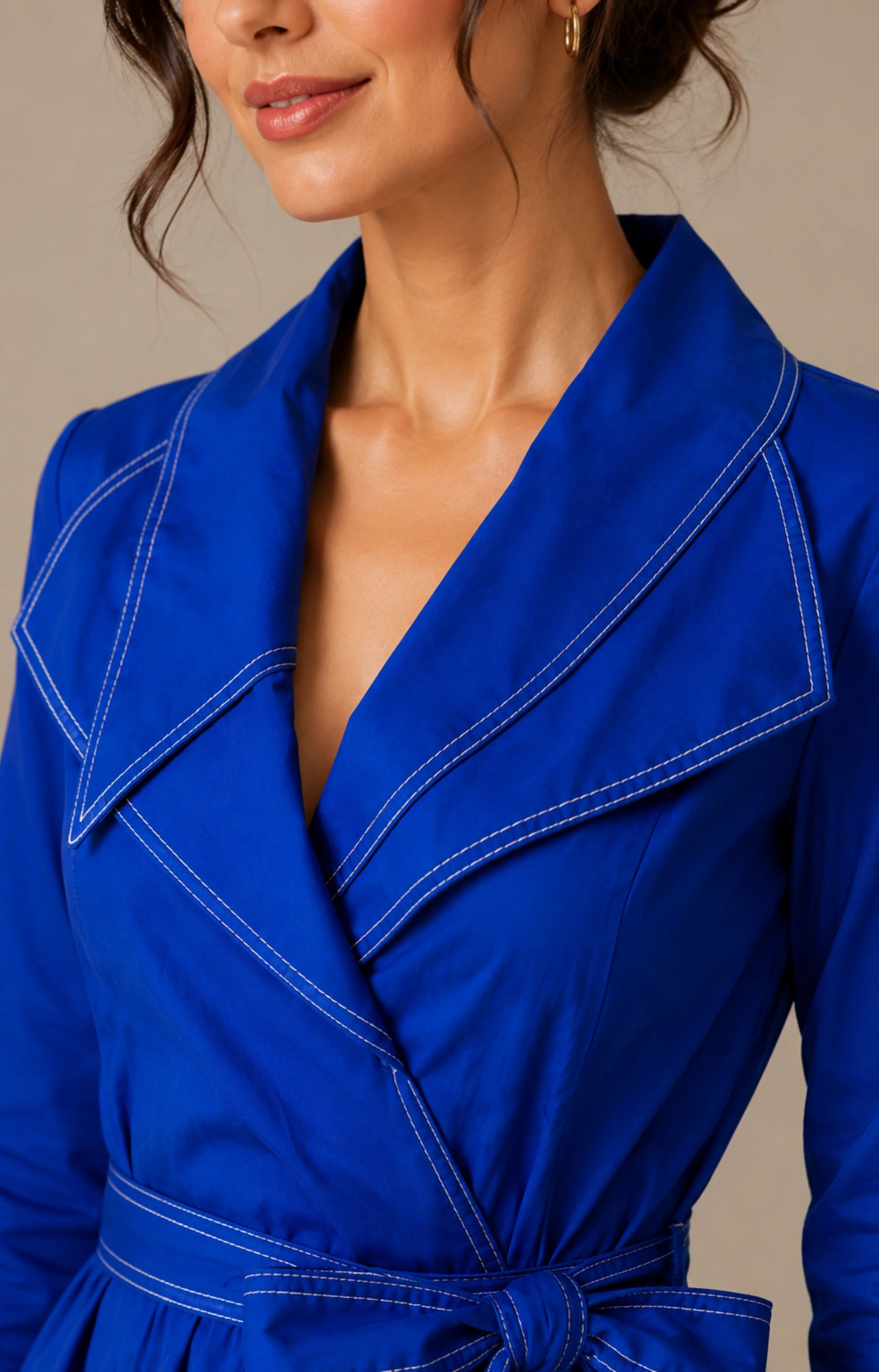 VINI Royal blue sapphire wrap midi dress – Woreme