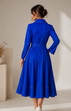 VINI Royal blue sapphire wrap midi dress