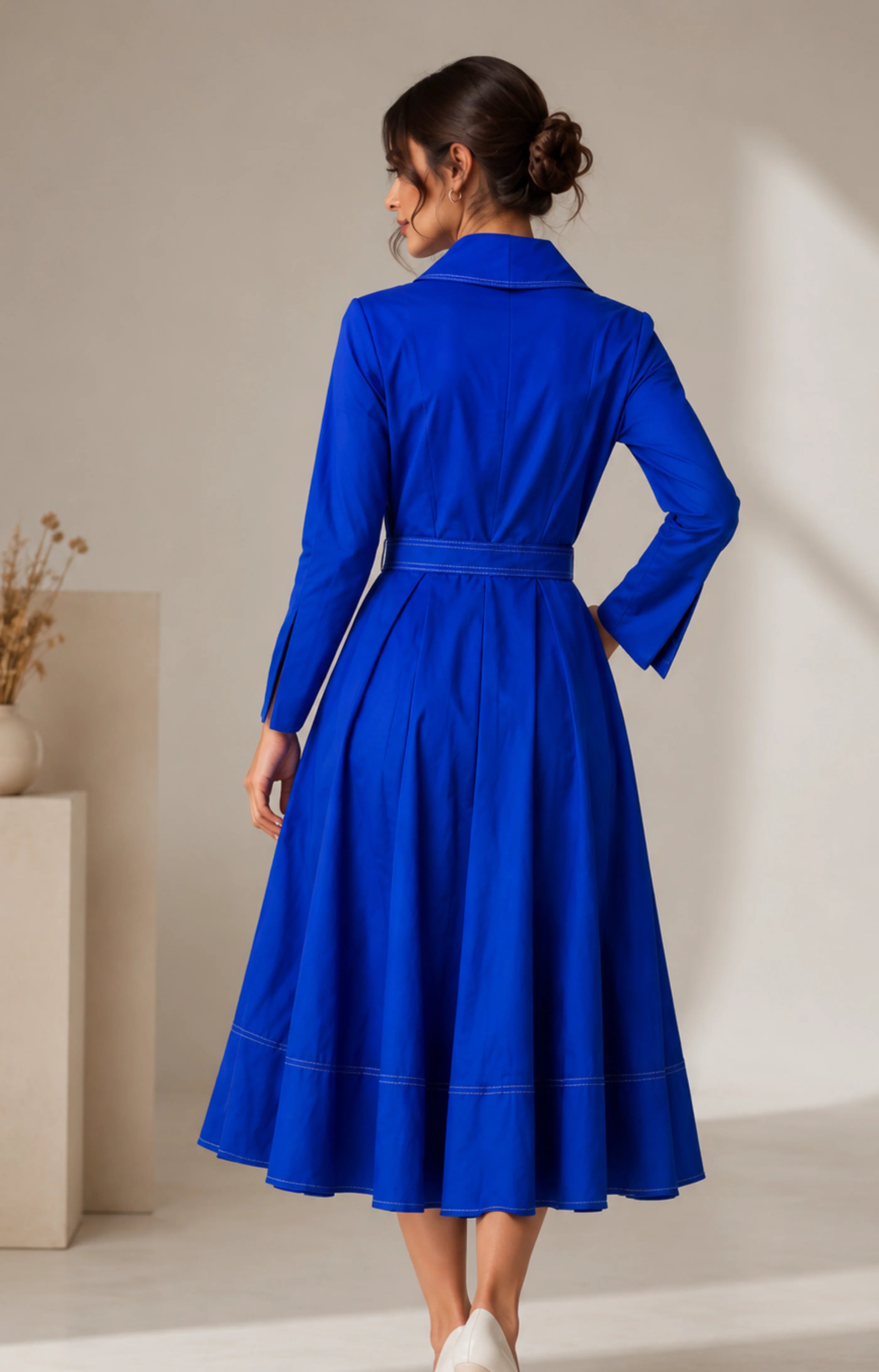 VINI Royal blue sapphire wrap midi dress